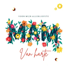 Verjaardagskaart mam met bloemen