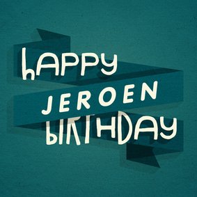 Verjaardagskaart man happy birthday banner met naam