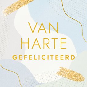 Verjaardagskaart met blauwe verf en glitters