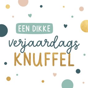 Verjaardagskaart met confetti en hartjes