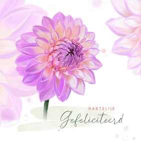 Verjaardagskaart met dahlia