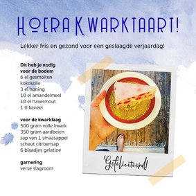 Verjaardagskaart met recept taart