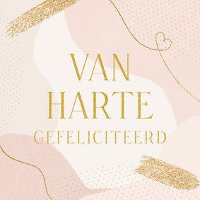 Verjaardagskaart met roze verf en glitters