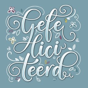 Verjaardagskaart met sierlijke typografie