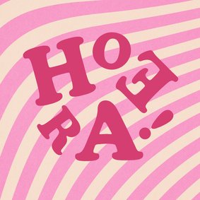 Verjaardagskaart modern hip groovy hoera roze