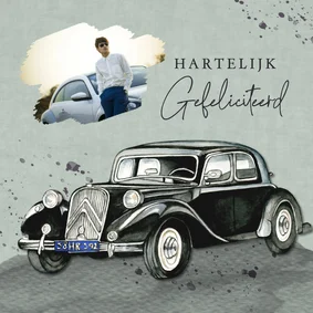 Verjaardagskaart oldtimer vintage