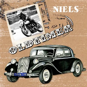 verjaardagskaart oldtimer