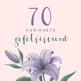 Verjaardagskaart oma met illustratie van lelie