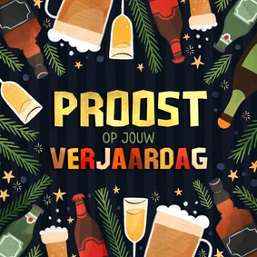 Verjaardagskaart proost op jouw verjaardag vierkant