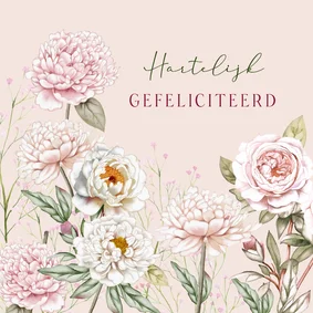 Verjaardagskaart romantische rozen pastel
