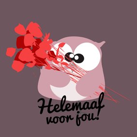 Verjaardagskaart rozen en uil mocards voor vrouw