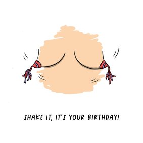 Verjaardagskaart 'shake it it's your birthday' kaart