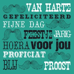 Verjaardagskaart snor man