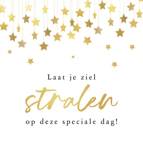 Verjaardagskaart spiritueel sterren stralen vreugde jarig