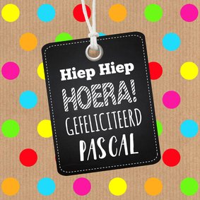 Verjaardagskaart stippen kleur kraft labelprint