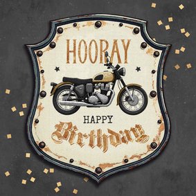 Verjaardagskaart stoer motor happy birthday vintage
