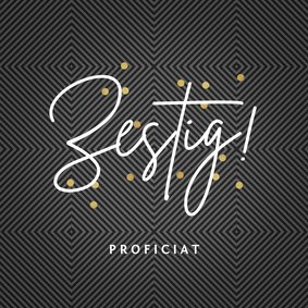 Verjaardagskaart stoer stijlvol confetti goud
