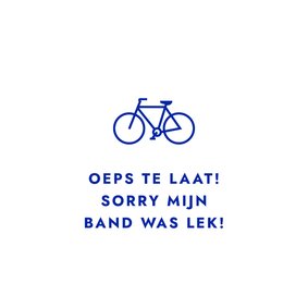 Verjaardagskaart te laat met fietsje