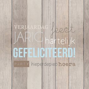 Verjaardagskaart tekst hout 