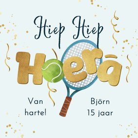 Verjaardagskaart tennis sport gefeliciteerd verjaardag
