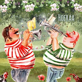 Verjaardagskaart Trompet serenade