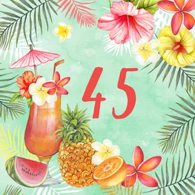 Verjaardagskaart tropische cocktail