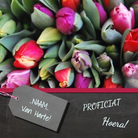 Verjaardagskaart tulpen mix