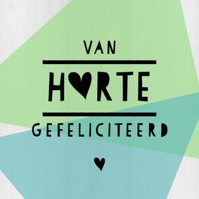 Verjaardagskaart van harte geometrisch en hout - DH