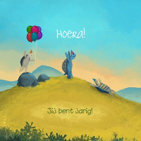 Verjaardagskaart van schildpadjes