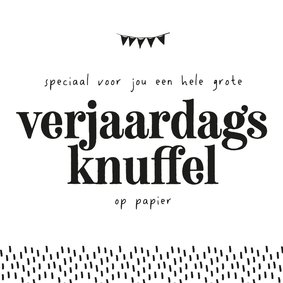 Verjaardagskaart - verjaardagsknuffel op papier