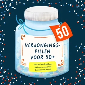 Verjaardagskaart Verjongingspillen 50+
