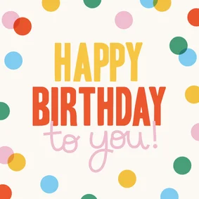 Verjaardagskaart vrolijke confetti happy birthday to you