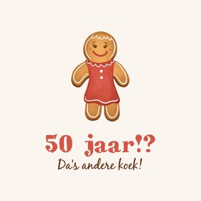 Verjaardagskaart vrouw gingerbread woman humor kerst