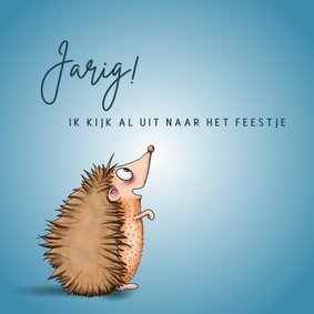 Verjaardagskaarten egel die wel zin heeft in een feestje