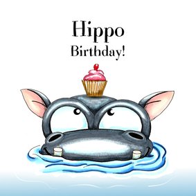 verjaardagskaarten hippo birthday