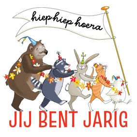 Verjaardagskaartje dierenoptocht