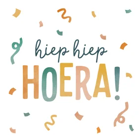 Verjaardagskaartje met kleurrijke confetti