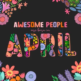Verjaardagskaartje typo awesome people are born in april 