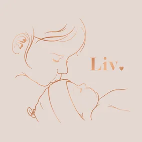 Vierkant lief geboortekaartje zus kust baby koperfolie