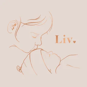 Vierkant lief geboortekaartje zus kust baby koperfolie