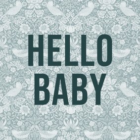 Vintage felicitatiekaartje Hello baby blauw