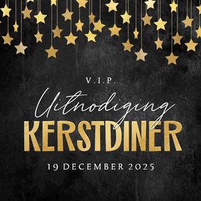 VIP uitnodigingskaart kerstdiner zakelijk sterren krijtbord