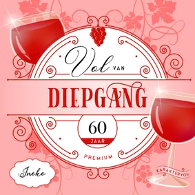 Vol van diepgang verjaardag wijnlabel aanpasbare leeftijd