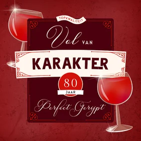 Vol van karakter verjaardag wijnlabel aanpasbare leeftijd