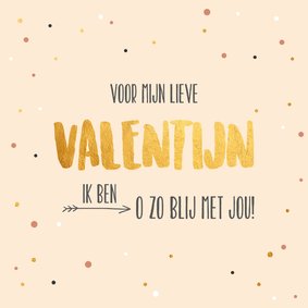 Voor mijn Valentijn - gold and dots - Valentijnskaart