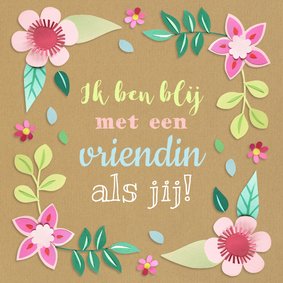 Vriendinnenkaart met bloemen