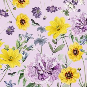 Vriendschap kaart met mooie tekende bloemen en takjes