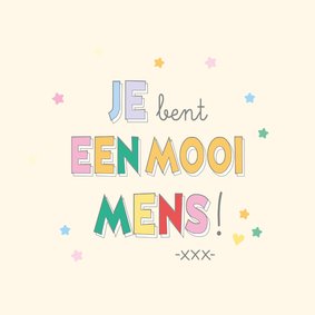 Vriendschapskaart je bent een mooi mens typografisch