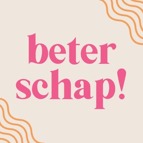 Vrolijk beterschapskaartje modern met golfjes