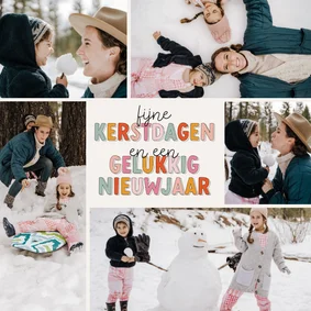 Vrolijk kerstkaartje met fotocollage kleurrijk